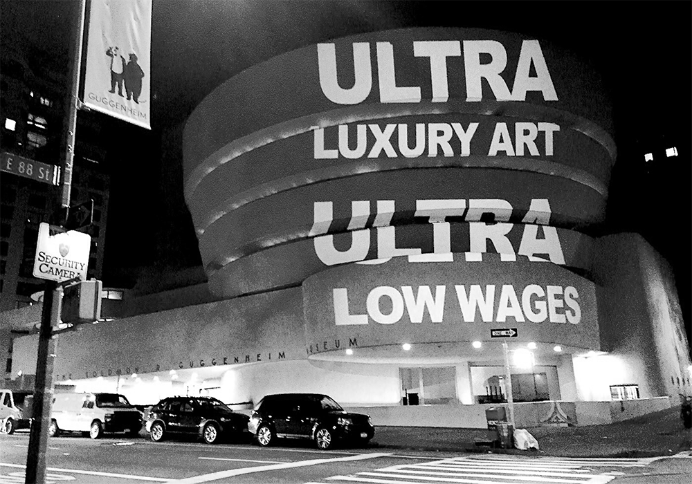 GULF and the Illuminator, action at the Guggenheim Museum, 2016