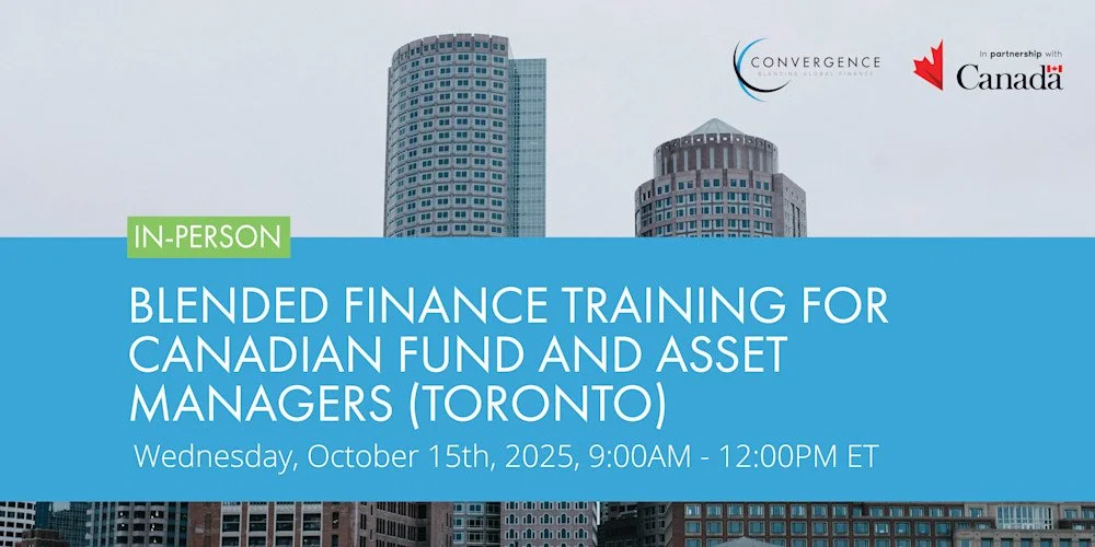 Blended Finance Training for Canadian Fund and Asset Managers (Toronto)