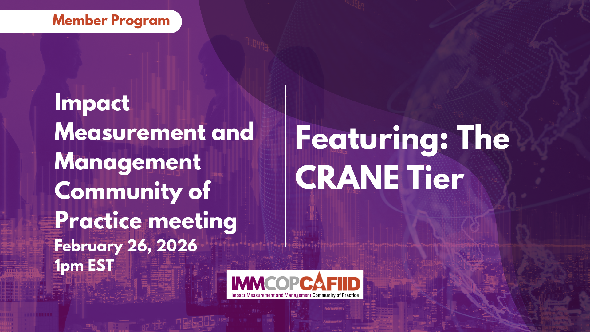 Impact Measurement and Management Community of Practice featuring the CRANE Tier
