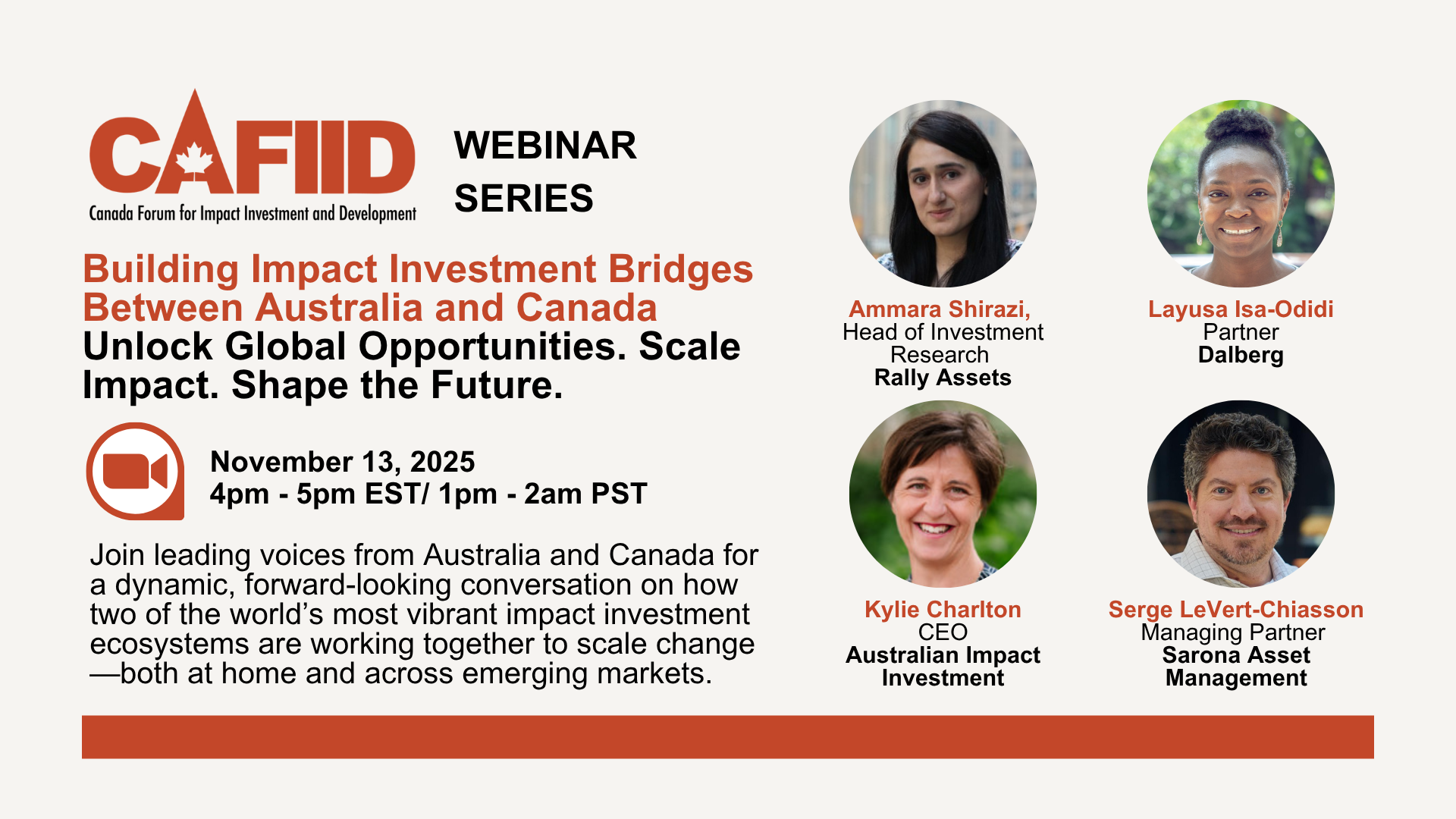 Building Impact Investment Bridges Between Australia and Canada: Unlock Global Opportunities. Scale Impact. Shape the Future.