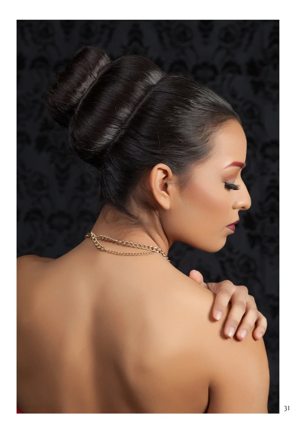 Sculptural black background editorial hair by Kanika Styles