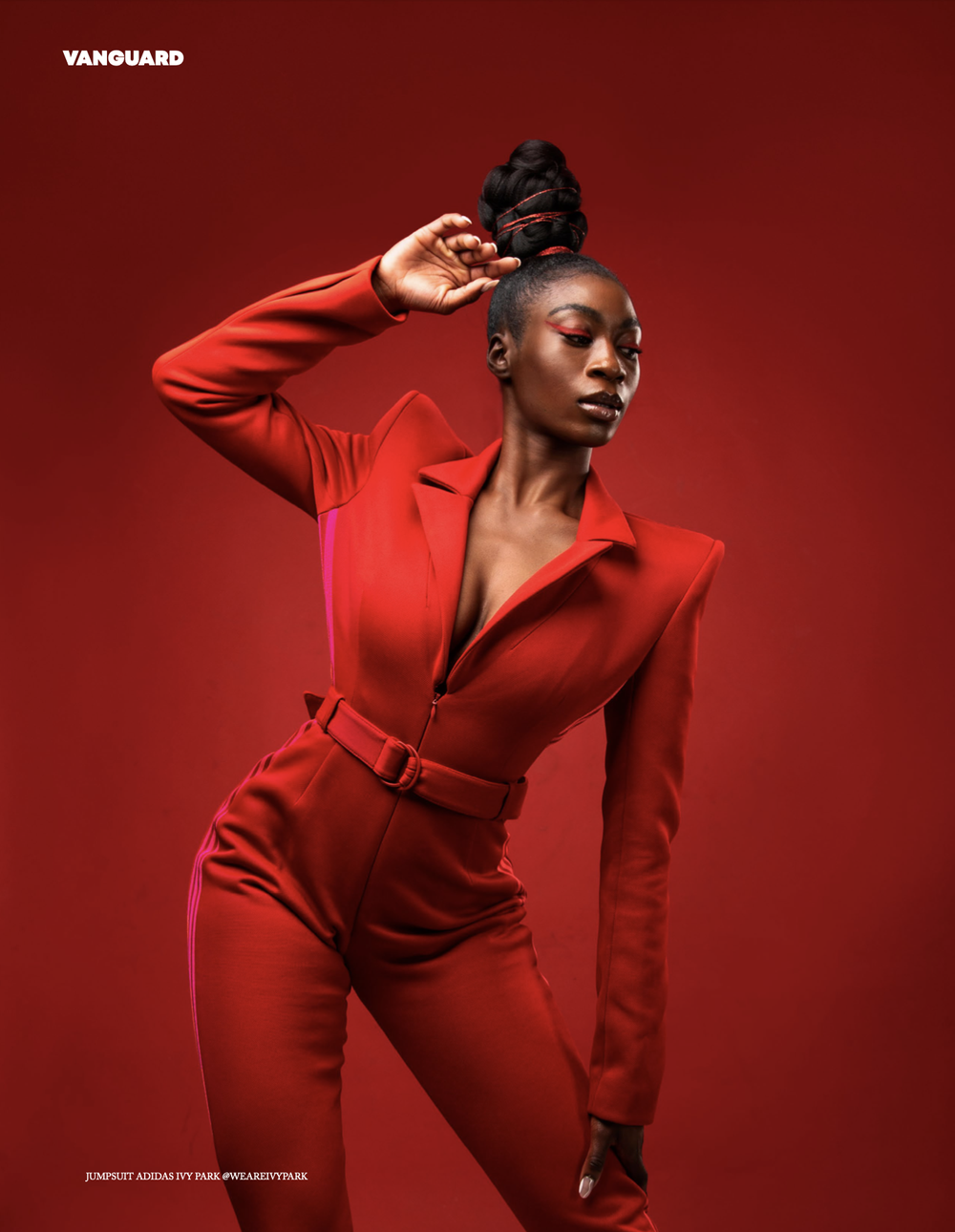 Red Vanguard editorial hair by Kanika Styles
