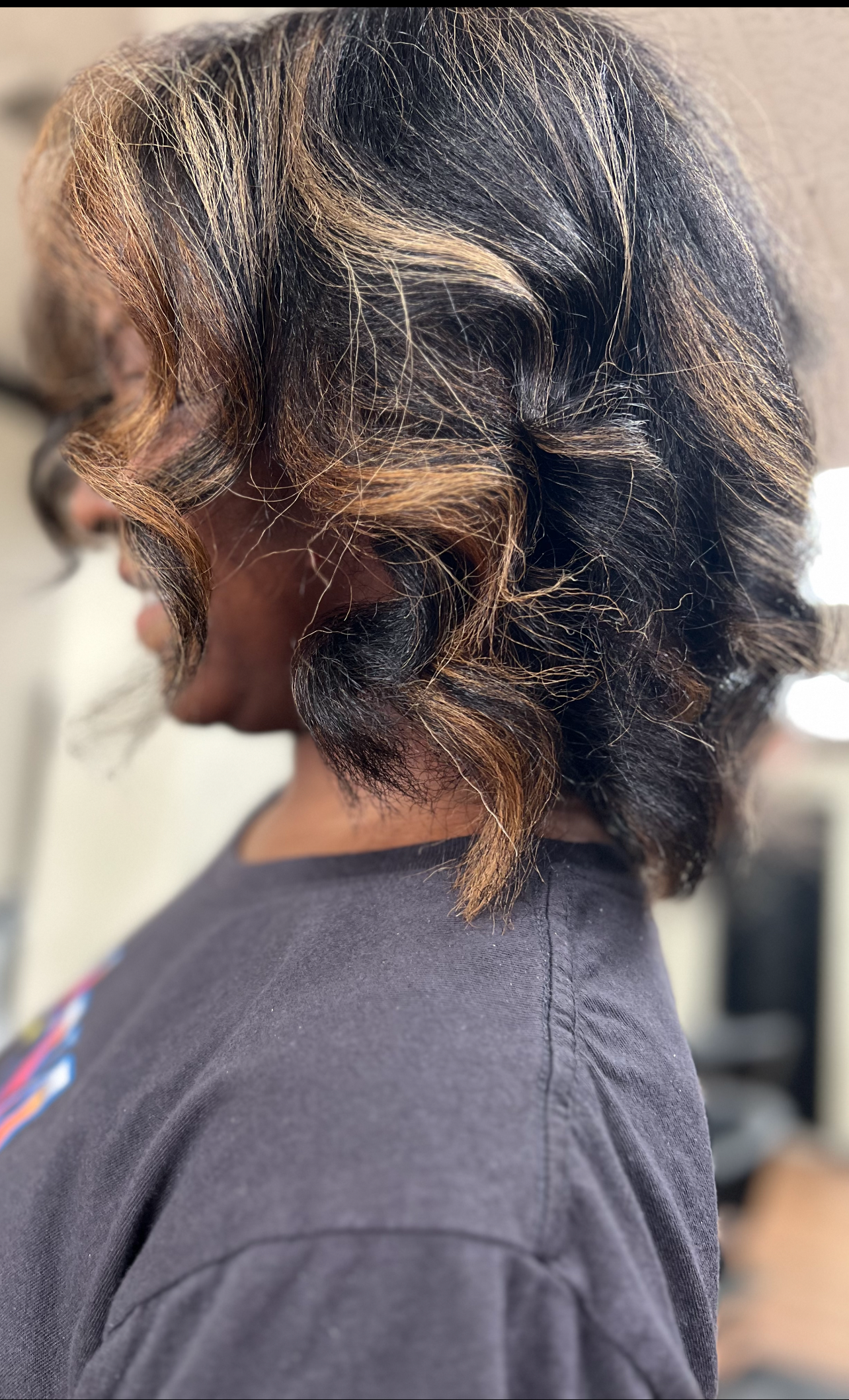 Chocolate brunette with beige highlights
