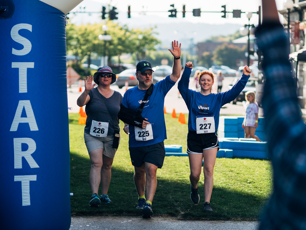 Participants in the 2017 Vermont Great 2,4,6,8k Run & Walk cross the finish line.