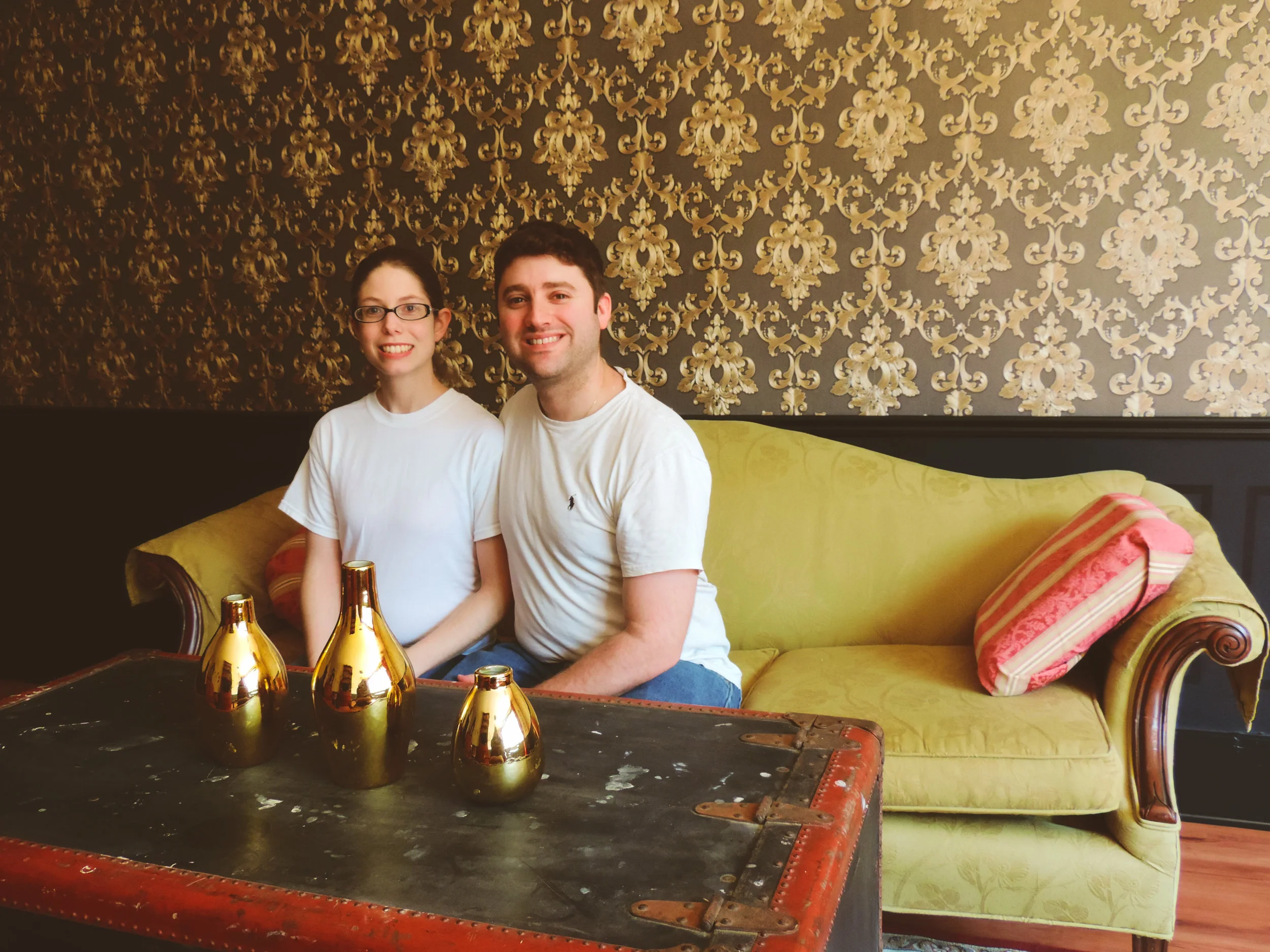 Escape Room owners Stephen and Anna Montanez sit in the lobby of their new business at 37 Center Street on the Second Floor.