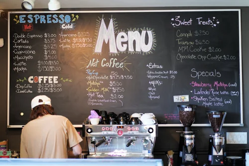 coffee cup restaurant menu