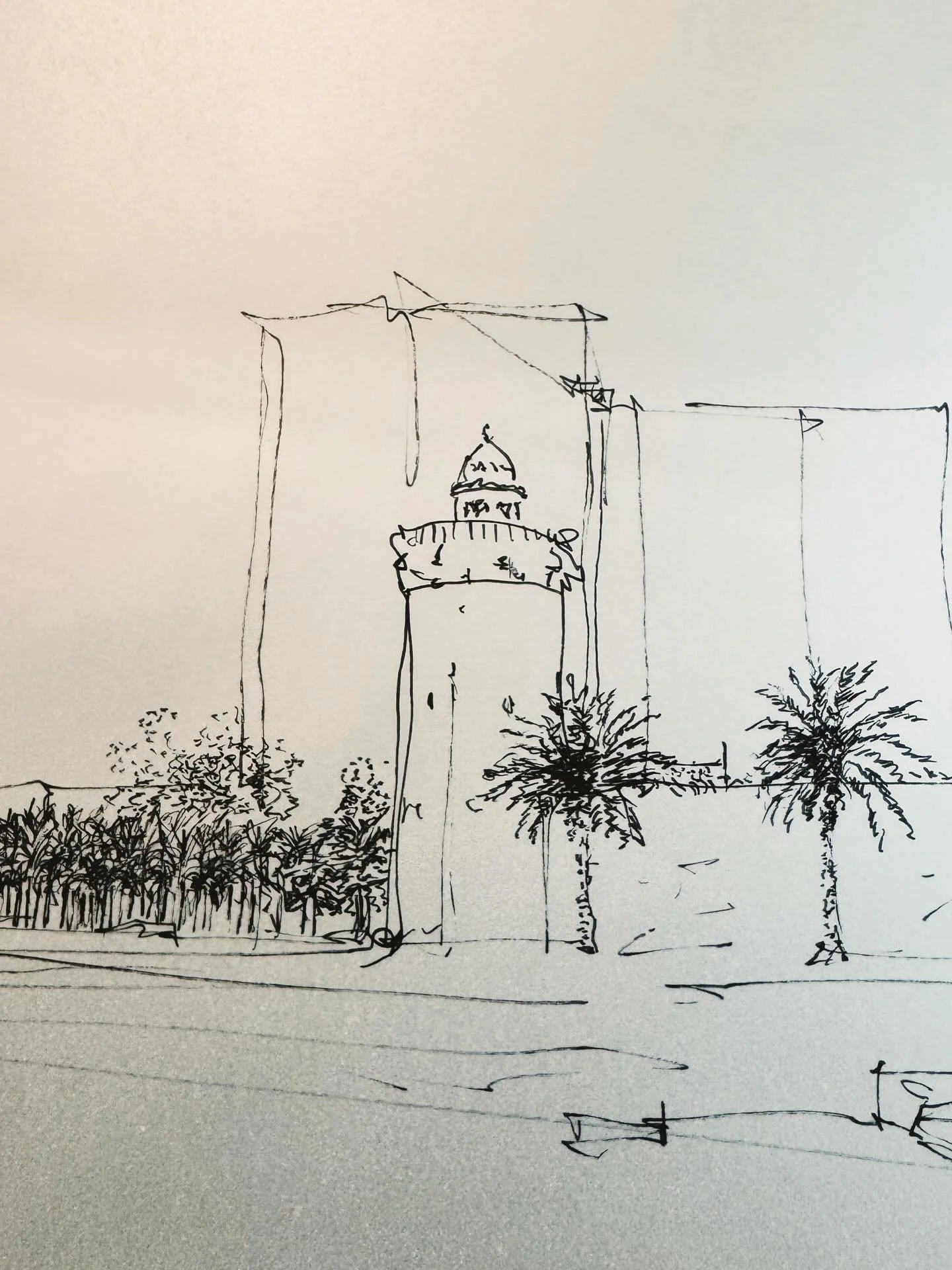 Poking around the studio, getting ready for some cool stuff that we&rsquo;re doing at @alhosnfestival through @fountconcept and we found this beautiful sketch from 2017 when we worked on the hoarding for the site before it was re-opened. We needed to