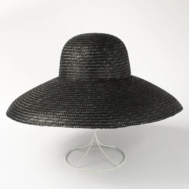 Black Straw Audrey Sun Hat — Dish Rags 