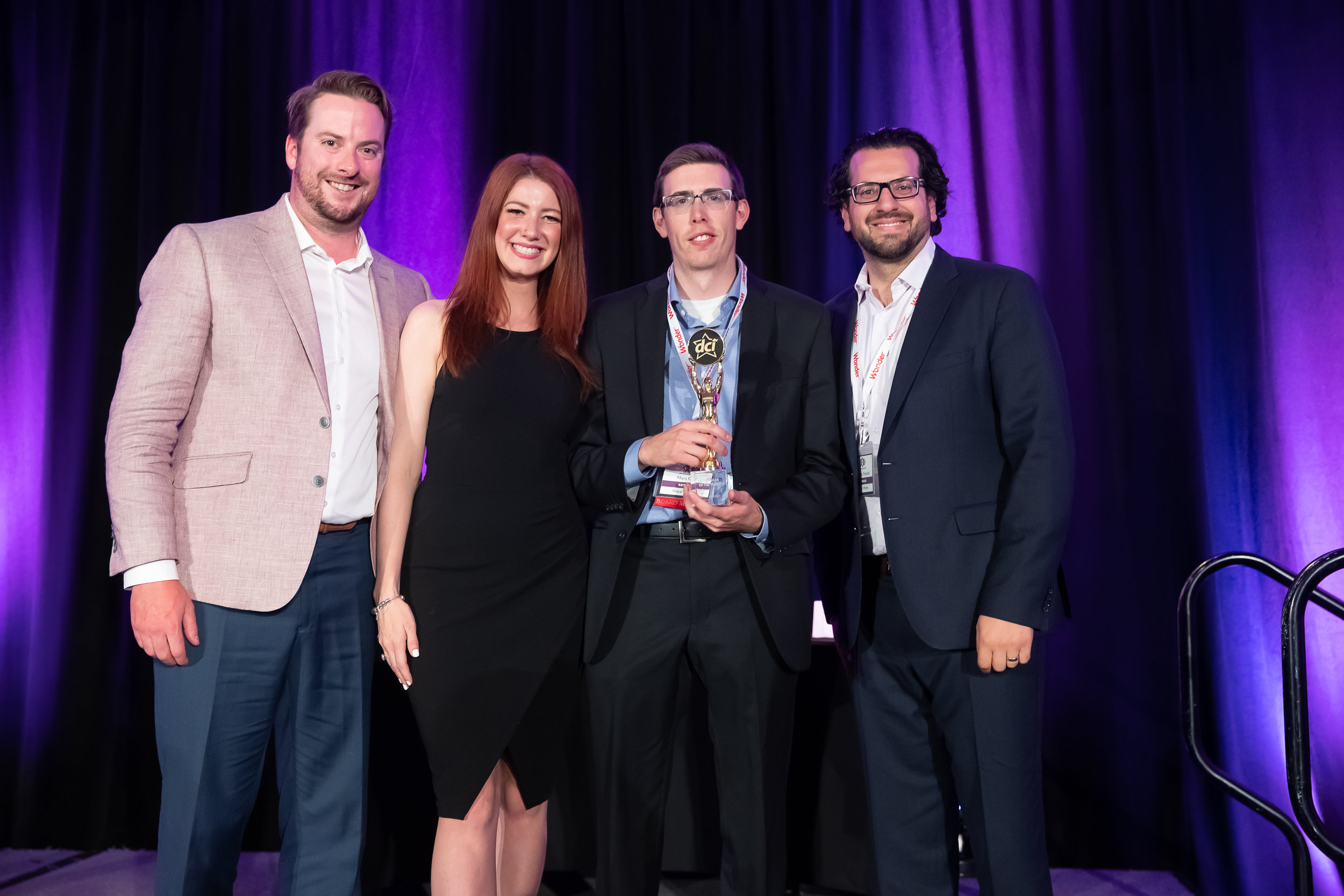 DCI Board Director Craig Cavin, Star Awards Presenter Melissa Lynne-Schaffer, Nigel Oliver, and Carmen Trimarchi of Vince's Market