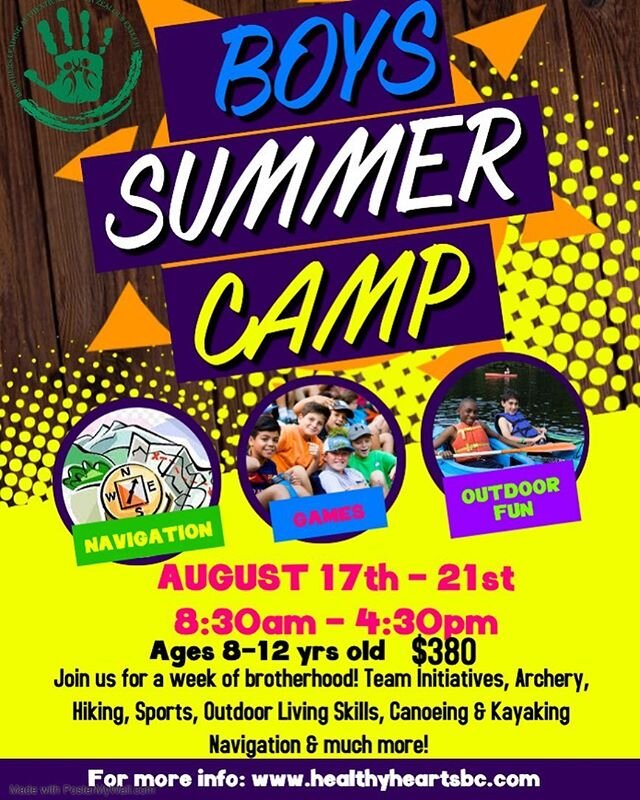 AND THE EXCITING NEWS JUST KEEPS COMING!!!
💚 *NEW* Camp Querencia - Boys Summer Day Camp Program
Ages 8-12 years - August 17th - 21st 
Join us for a week of Brotherhood and outdoor exploration! Our male campers will be lead by experienced male leade