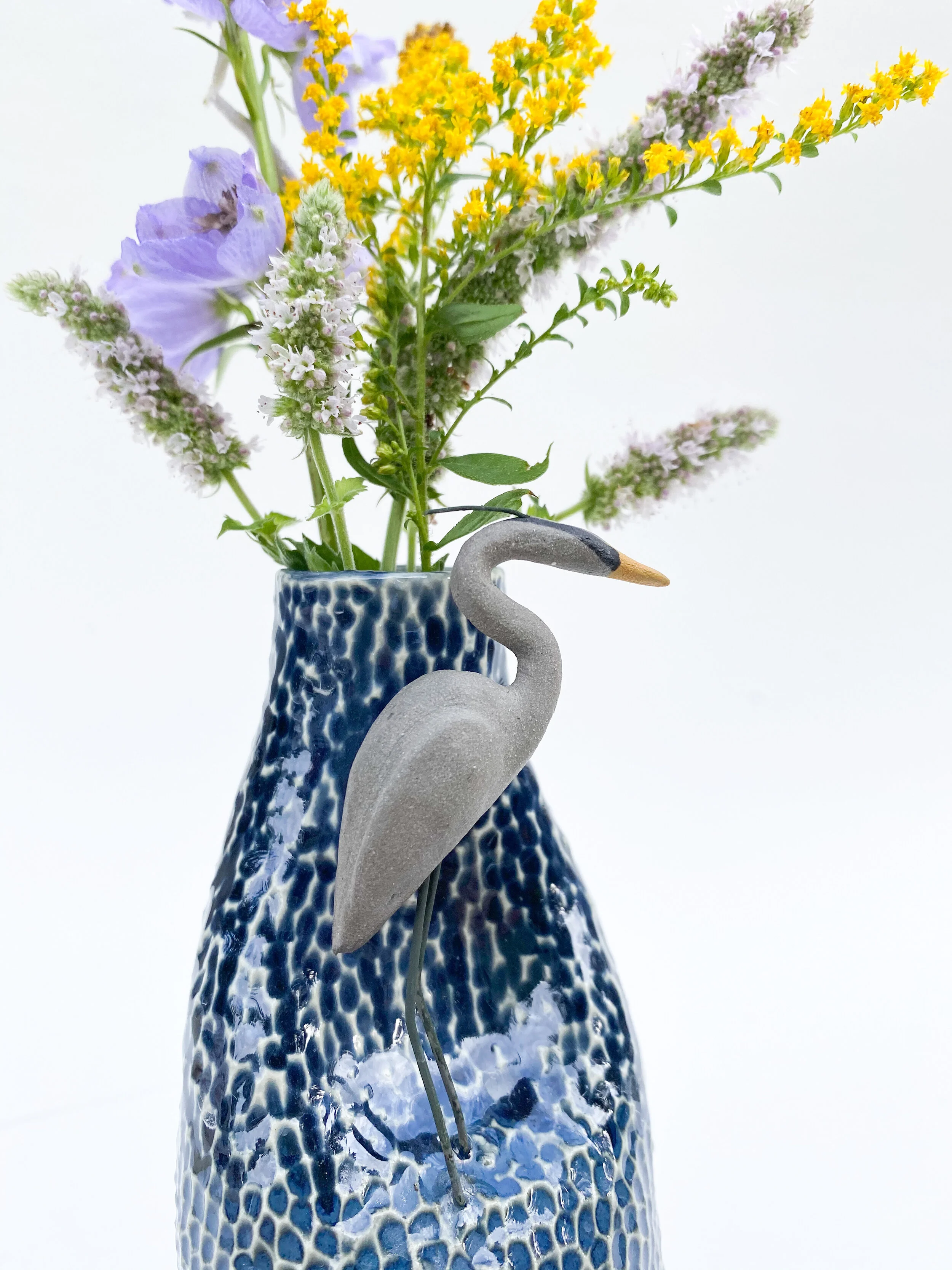 Great Blue Heron Bud Vase