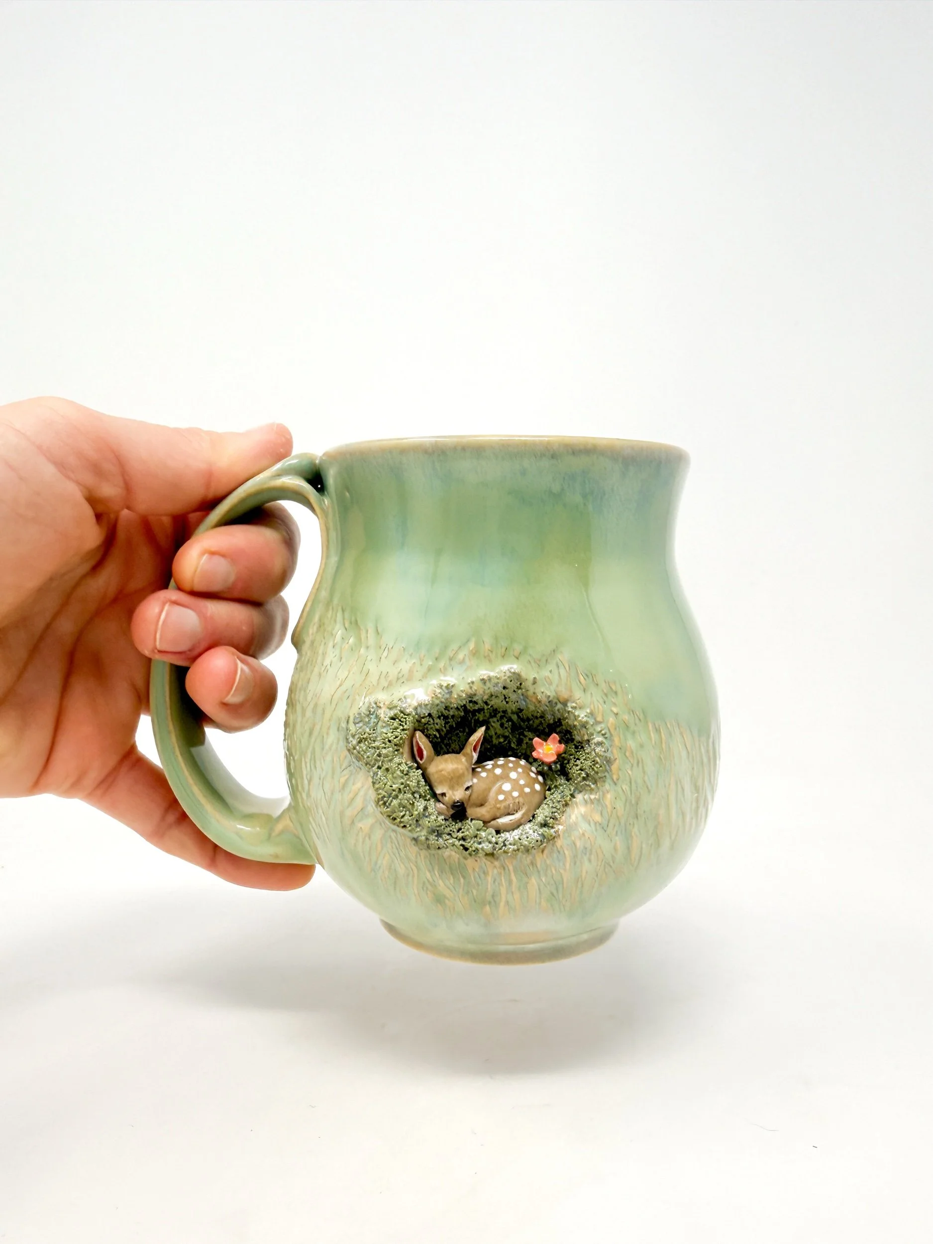 Sleeping Fawn Mug №  12256 -  16 oz