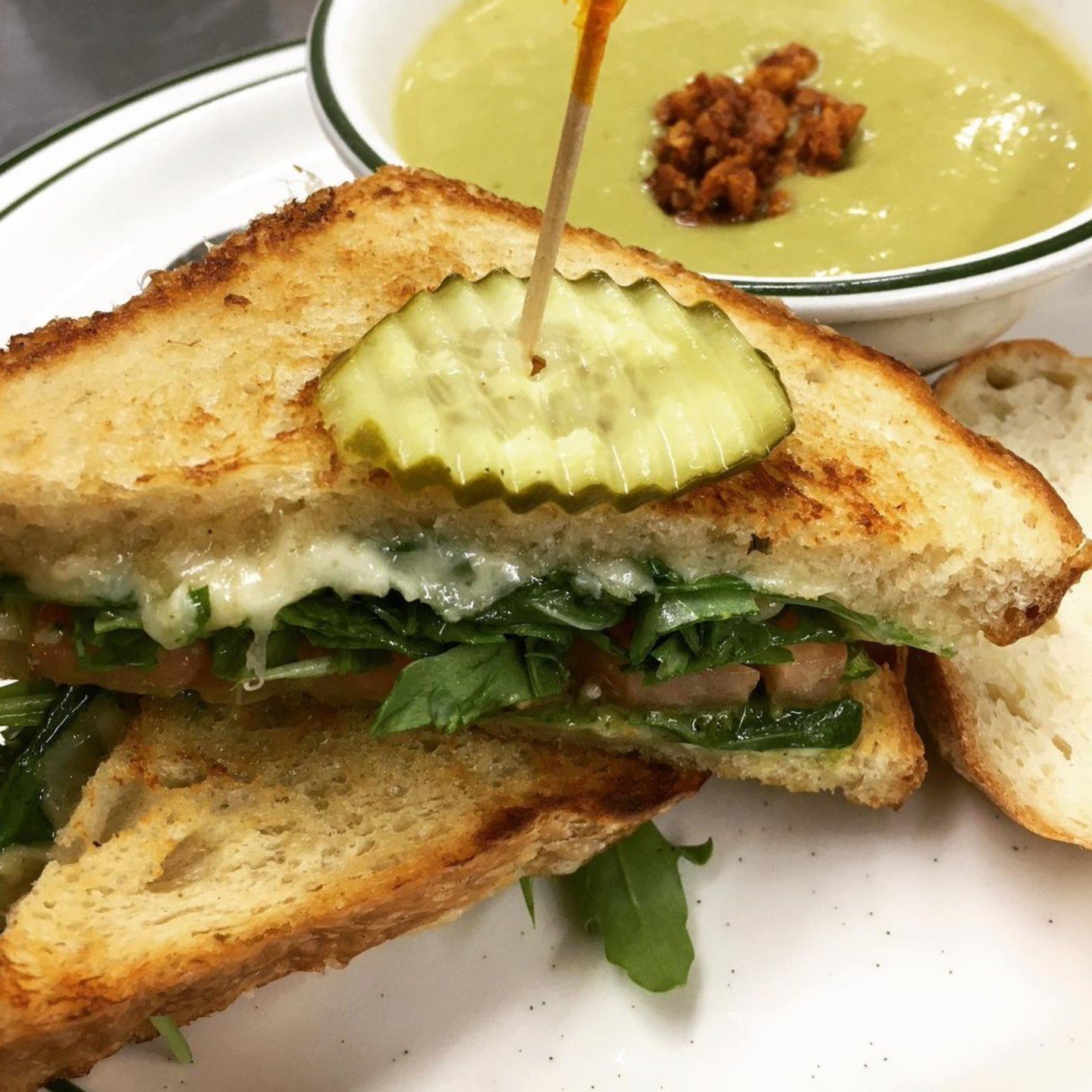 THIS FRIDAY NIGHT DINNER on May 10th from 3PM-9PM!!! 
at @bigcitybreadcafe features so many spring-inspired dinner specials, such as:

Soup of the Night: 
 Spring asparagus soup with extra virgin olive oil

and

Small Plate #2: 
 Caprese Salad plate 