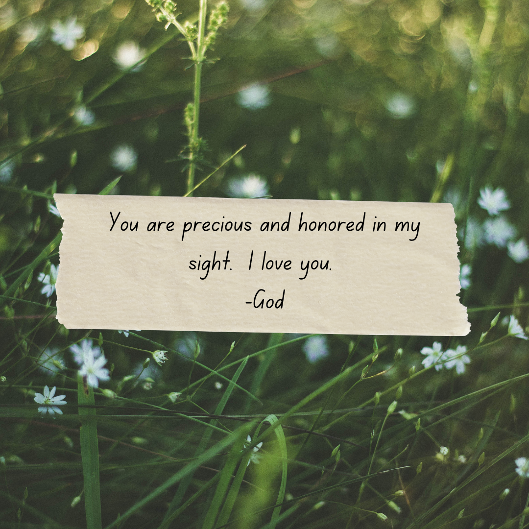 You are precious and honored in my sight. I love you. -God (1).png