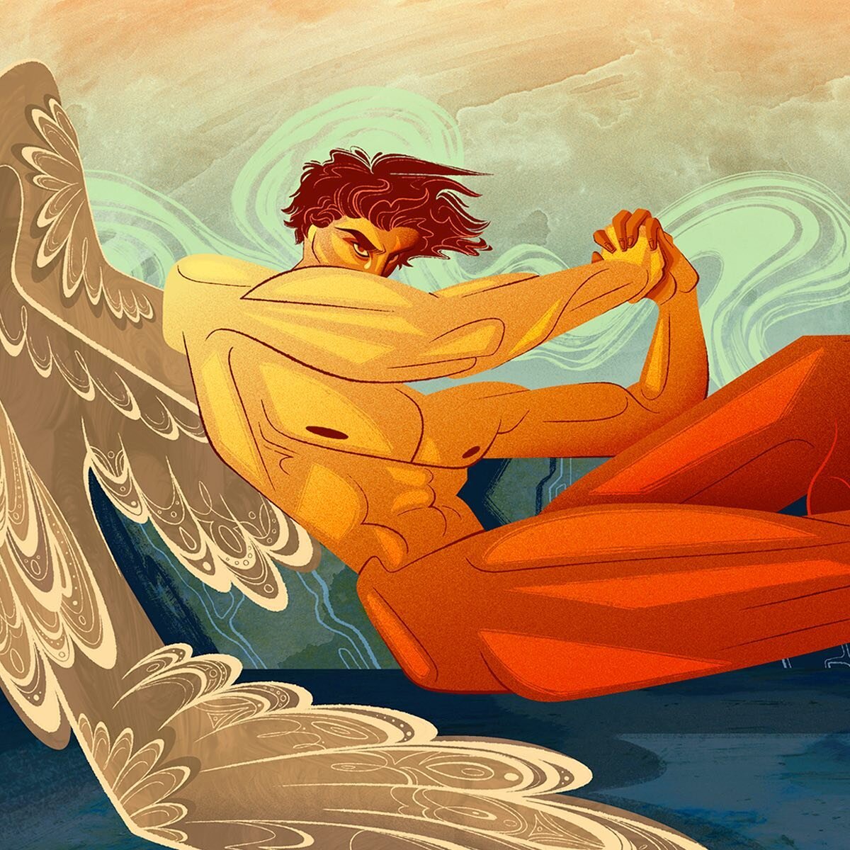 The Fallen Angel &mdash; painted by Alexandre Cabanel in 1847, depicting Lucifer&rsquo;s fall from the heavenly realm &mdash; is one of my absolute favourite paintings, and I wanted to recreate it in my style. 
&mdash;
Pushing the original painting&r