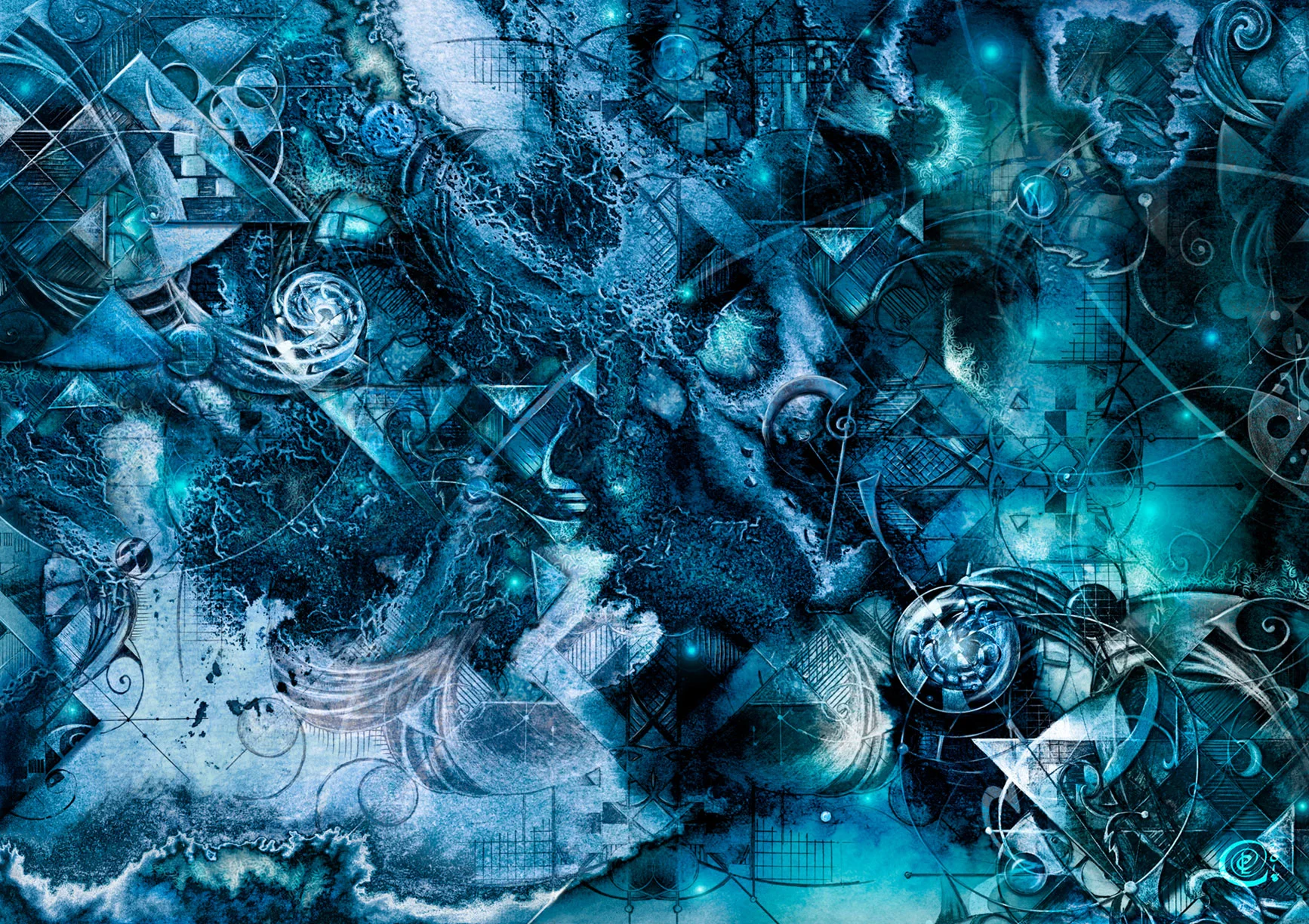 The Map of Alternate Reality © Chris Cole 2018 Medium: Acrylics, Inks, Graphite & Digital