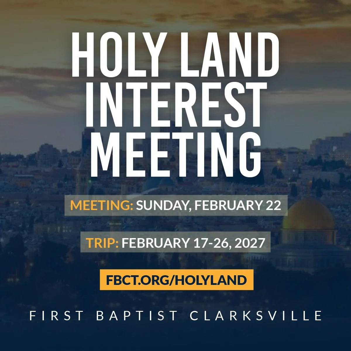 Holy Land Interest Meeting