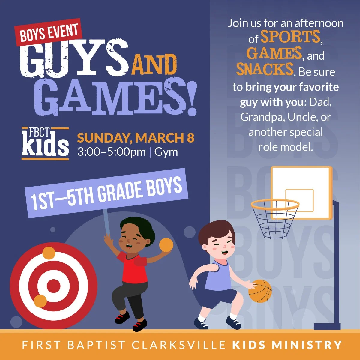 Boys Event: Guys and Games!