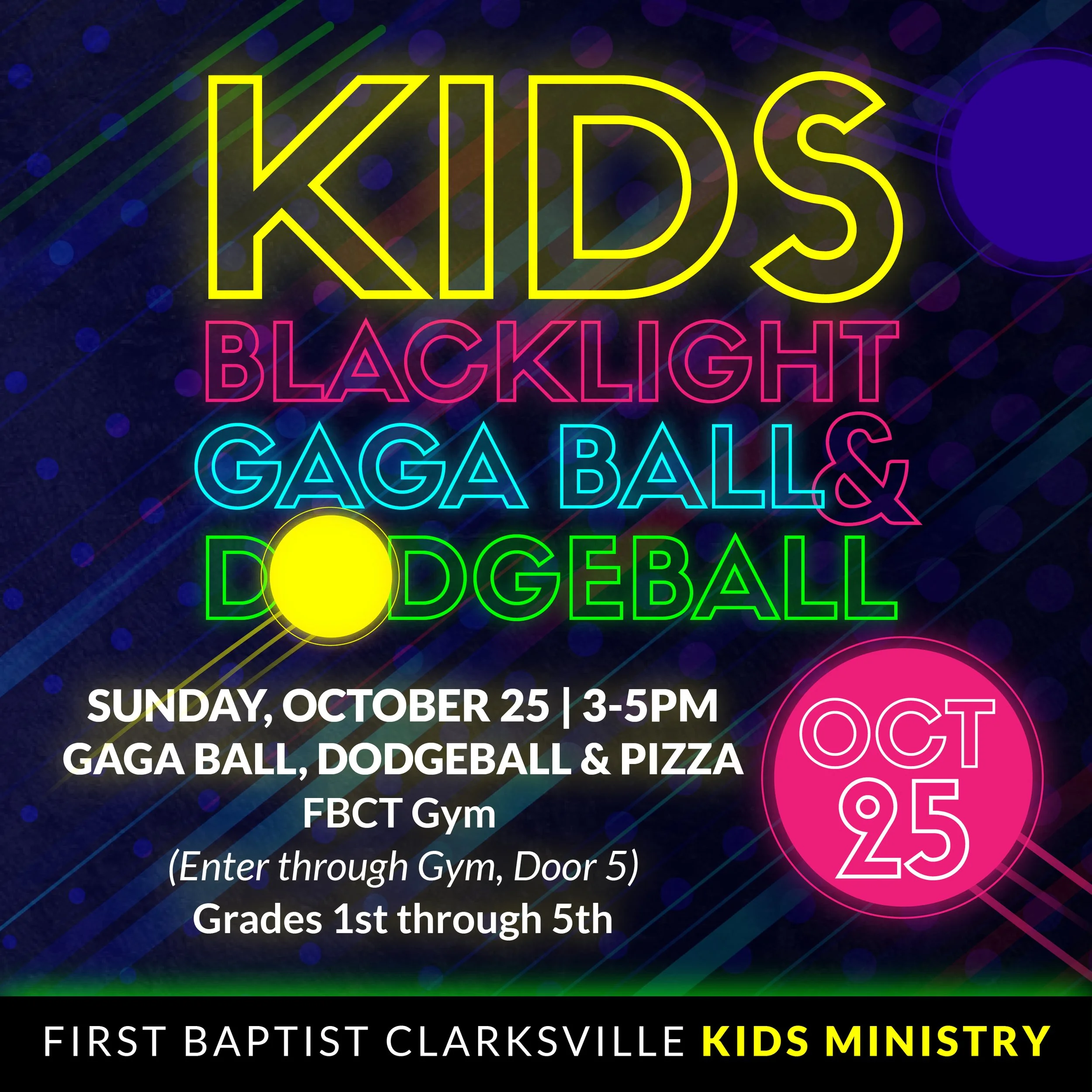 Kids Blacklight Gaga Ball &amp; Dodgeball 