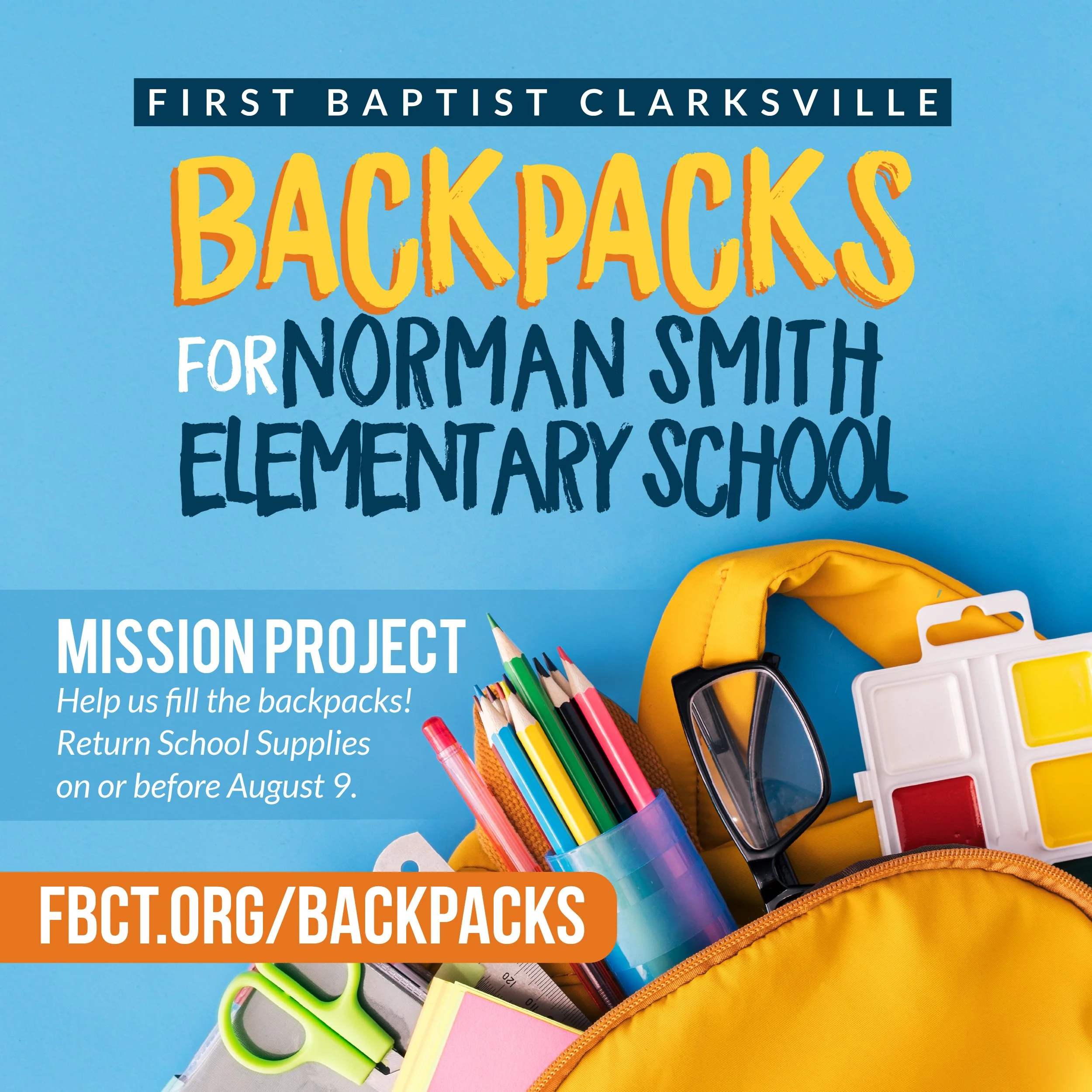 Backpacks for Norman Smith Mission Project