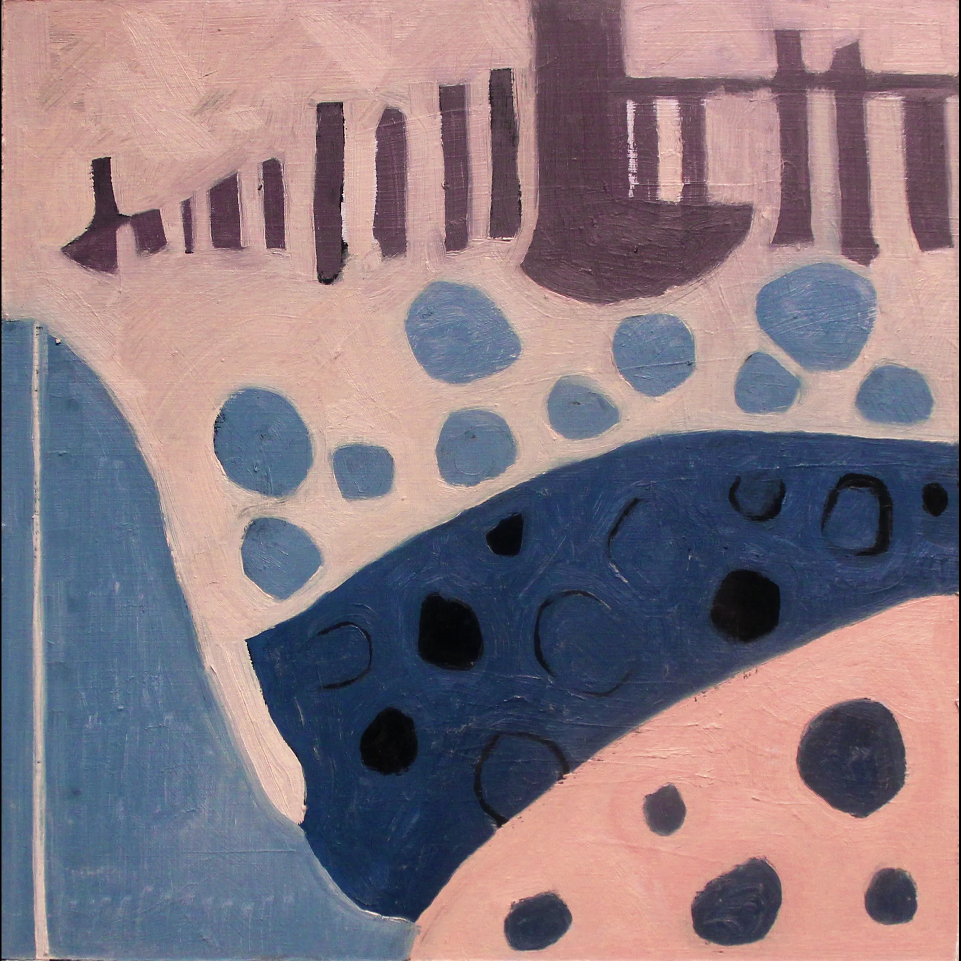    Spike,   2014, oil, paper, and sand on panel, 38 x 38 cm. 