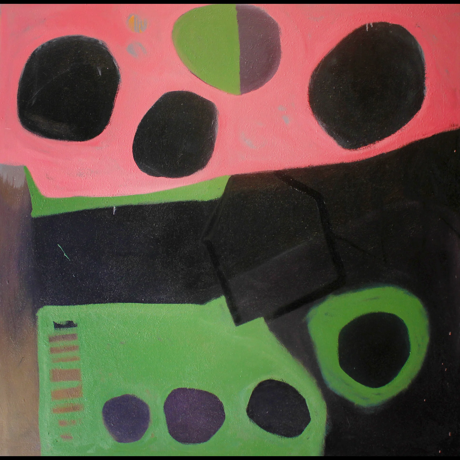    Untitled Layers,   2014, oil, paper, and sand on panel, 60 x 60 cm. 