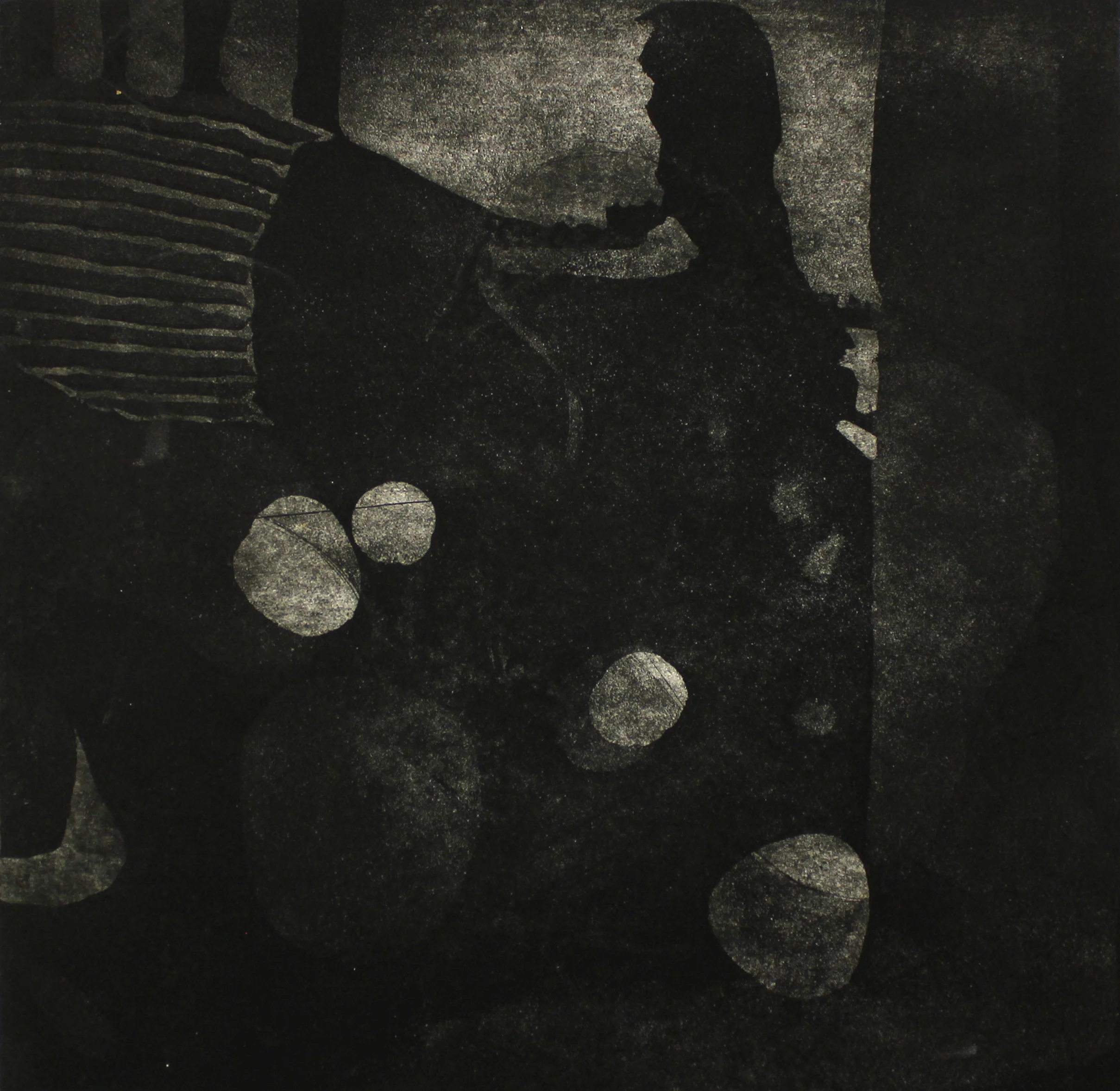    Tracking,   2014, intaglio, 15 x 15 in. 