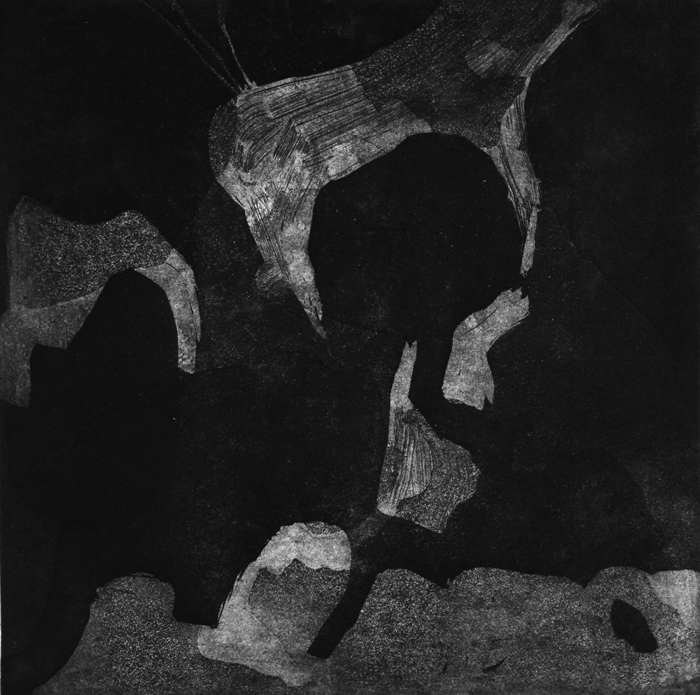    Overlook,   2014, intaglio, 15 x 15 in. 