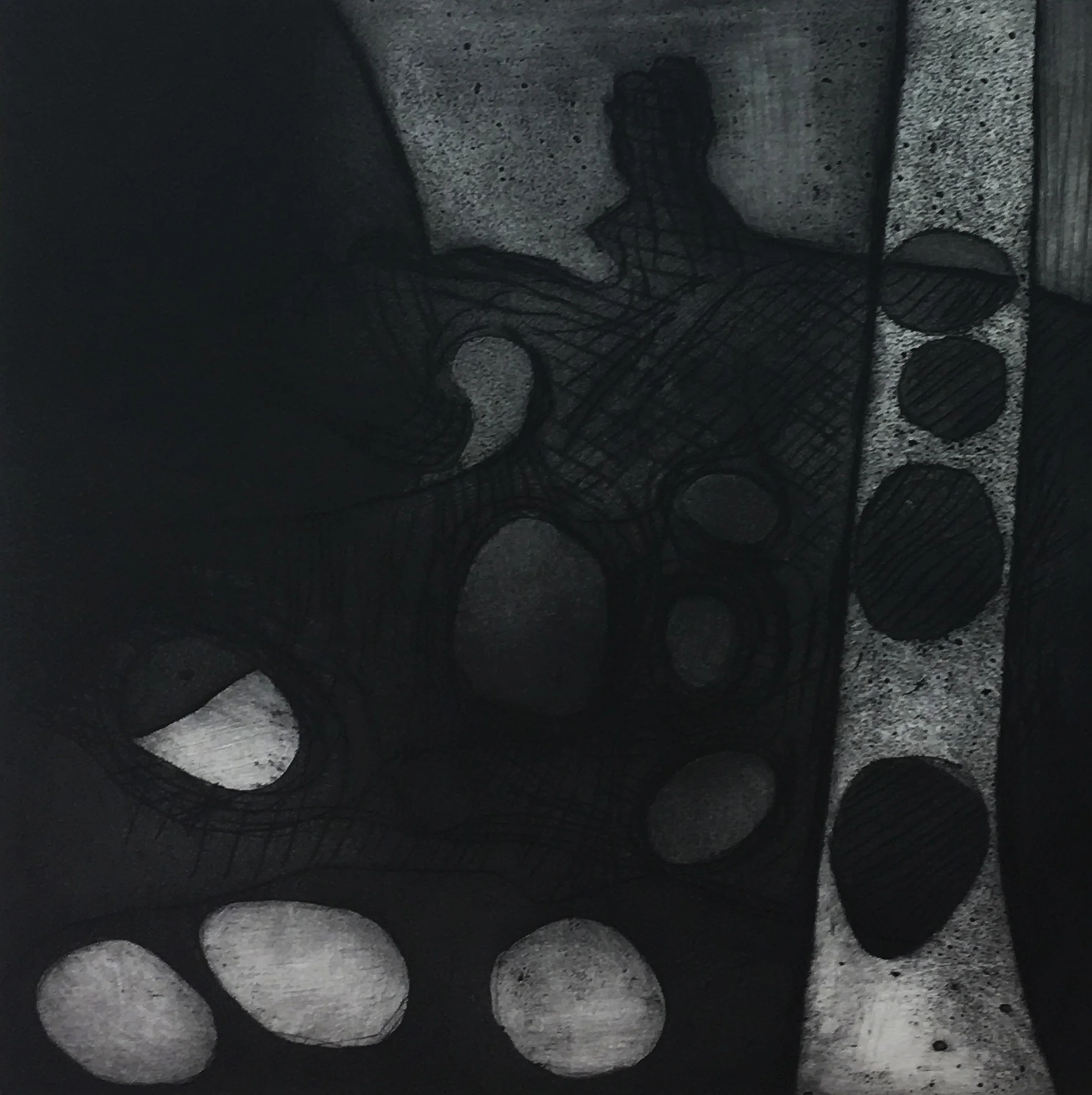    Training,   2017, intaglio, 8 x 8 in. 