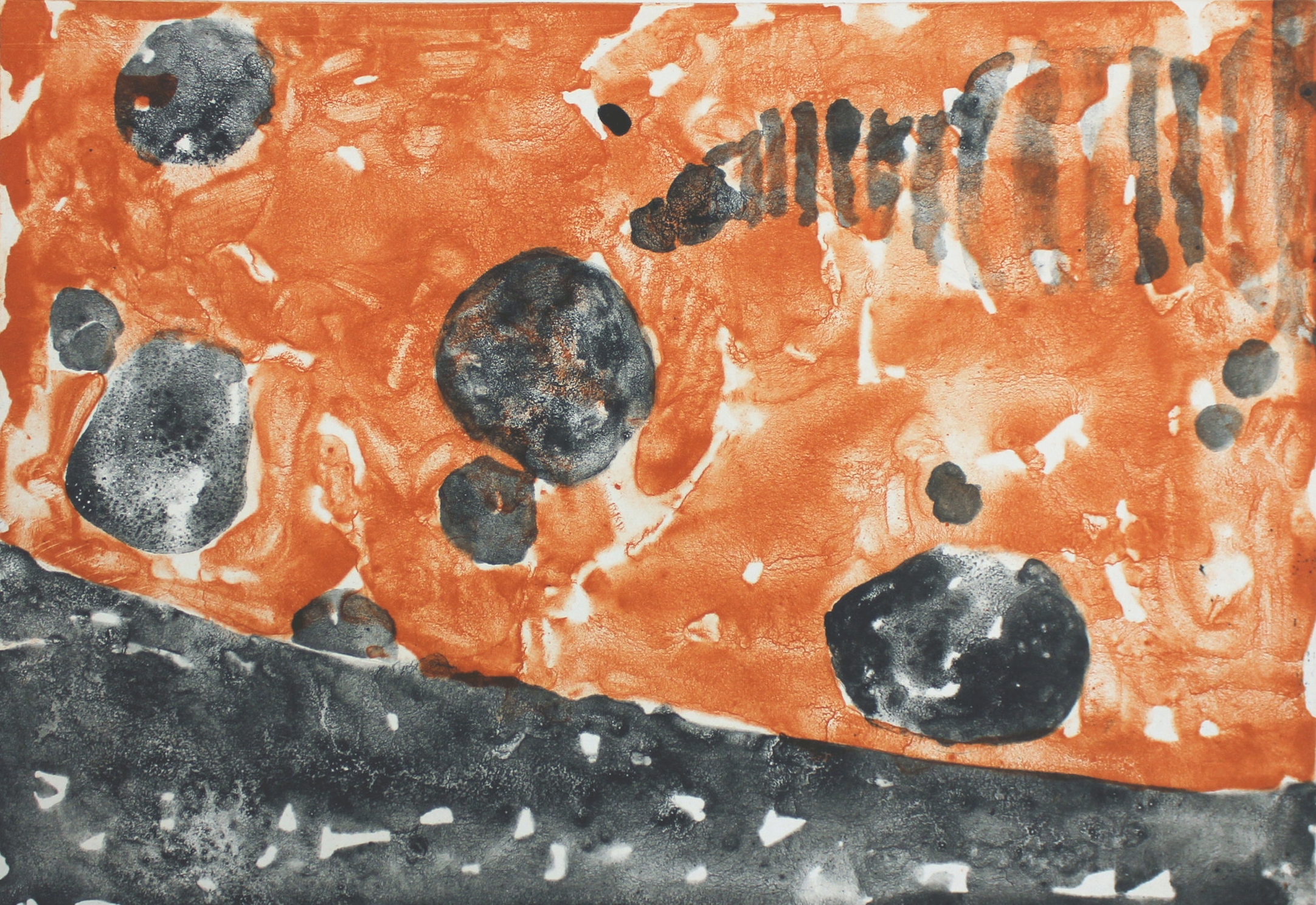    Gameday,   2017, lithograph, 16 x 20 in. 