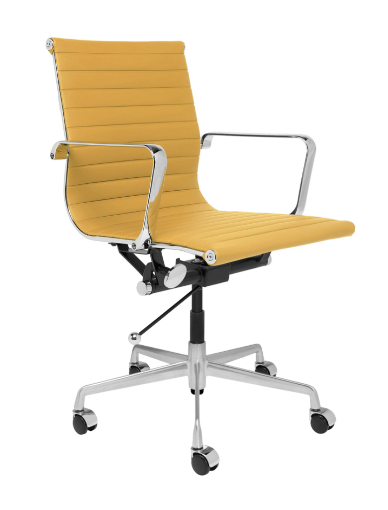 Leather rolling chair yellow.png