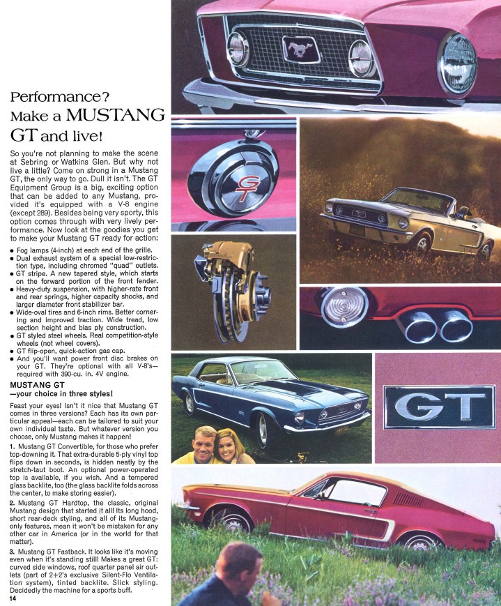 MUSTANG 1968 Sales Brochure 68 