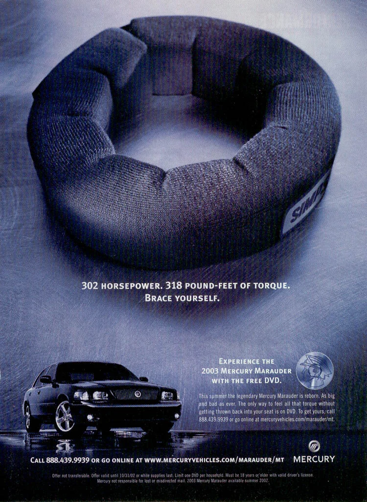 2003 Mercury Marauder "Brace Yourself" Print Ad