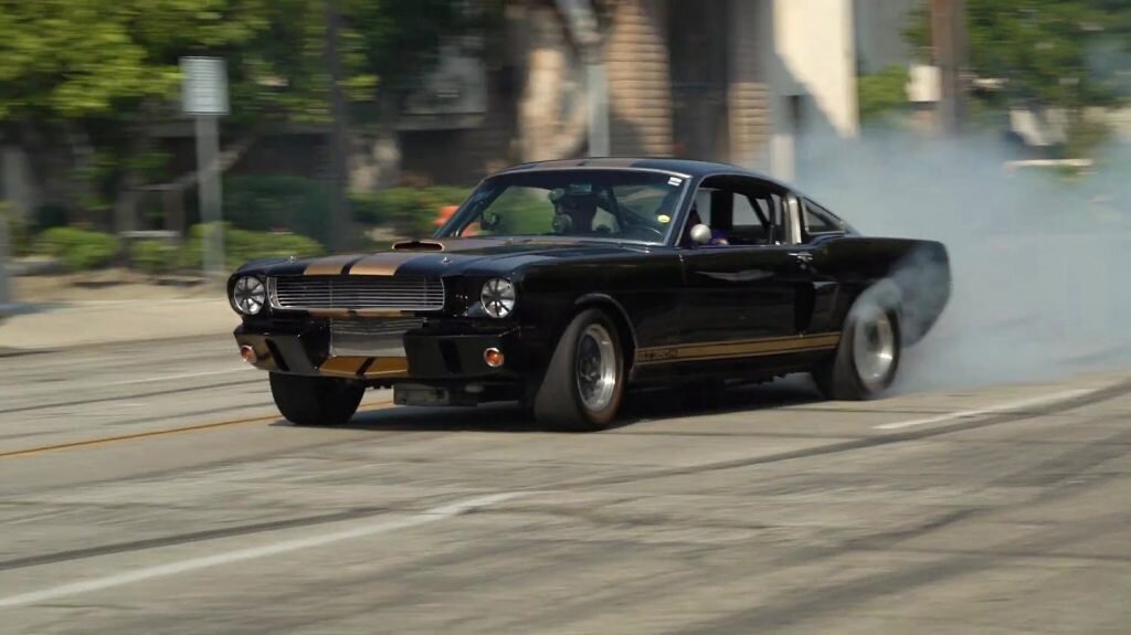 Tomy Drissi Burns Rubber in his 1966 Ford Mustang Shelby GT350-H