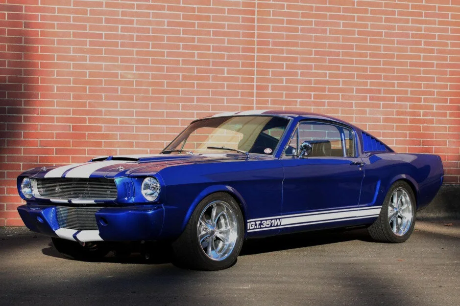 For Sale: 1965 Ford Mustang Fastback (modified, blue, 351 "Windsor" V8, 5-speed)