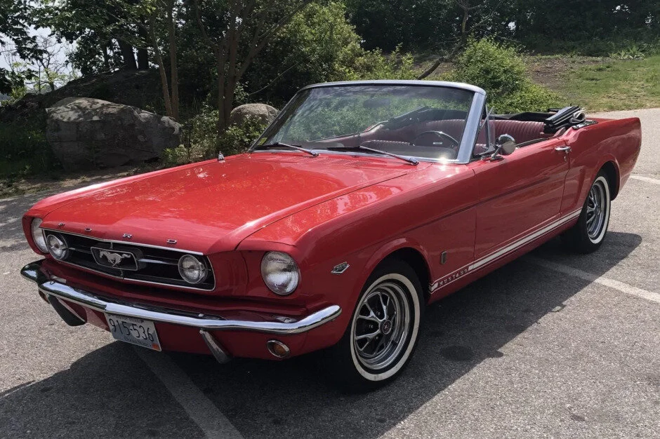 For Sale: 1965 Ford Mustang Convertible (red, GT-style, 289ci V8, 3-speed auto)