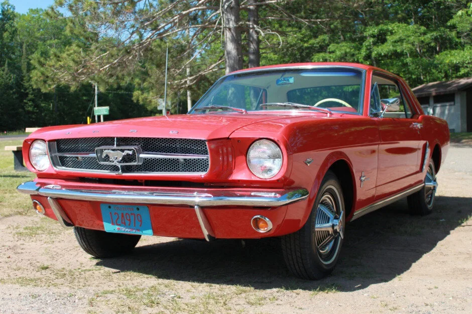 For Sale: 1964-1/2 Ford Mustang Coupe (Rangoon Red, 260ci V8, 3-speed auto)