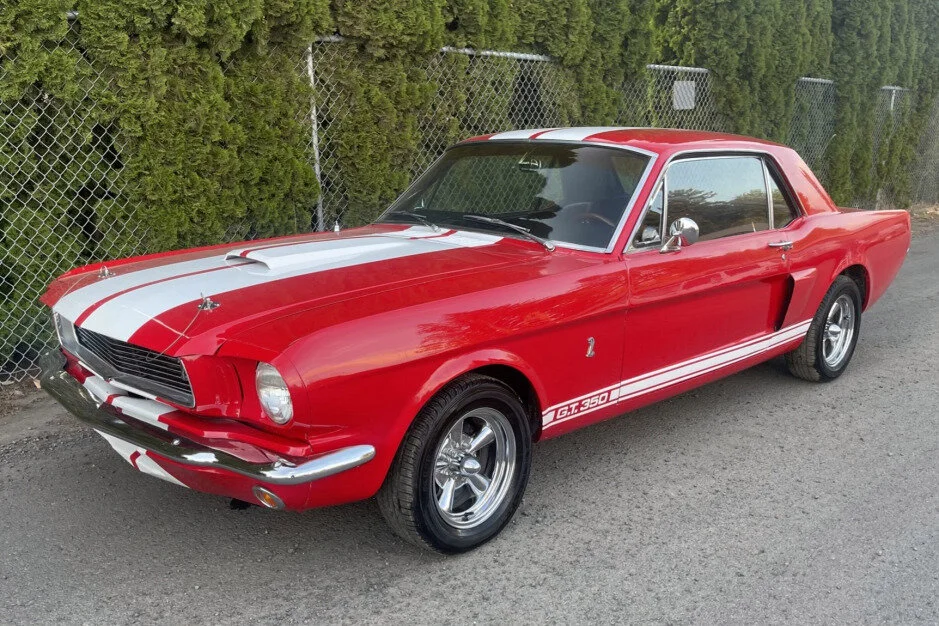 For Sale: 1966 Ford Mustang Coupe (red with white stripes, modified, 289ci V8, 3-speed auto)