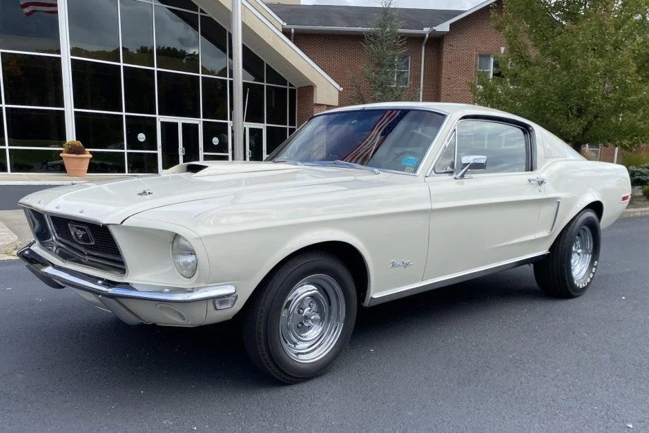 For Sale: 1968 Ford Mustang Fastback "135-Series" (Wimbledon White, 428ci "Cobra Jet" V8, 4-speed)