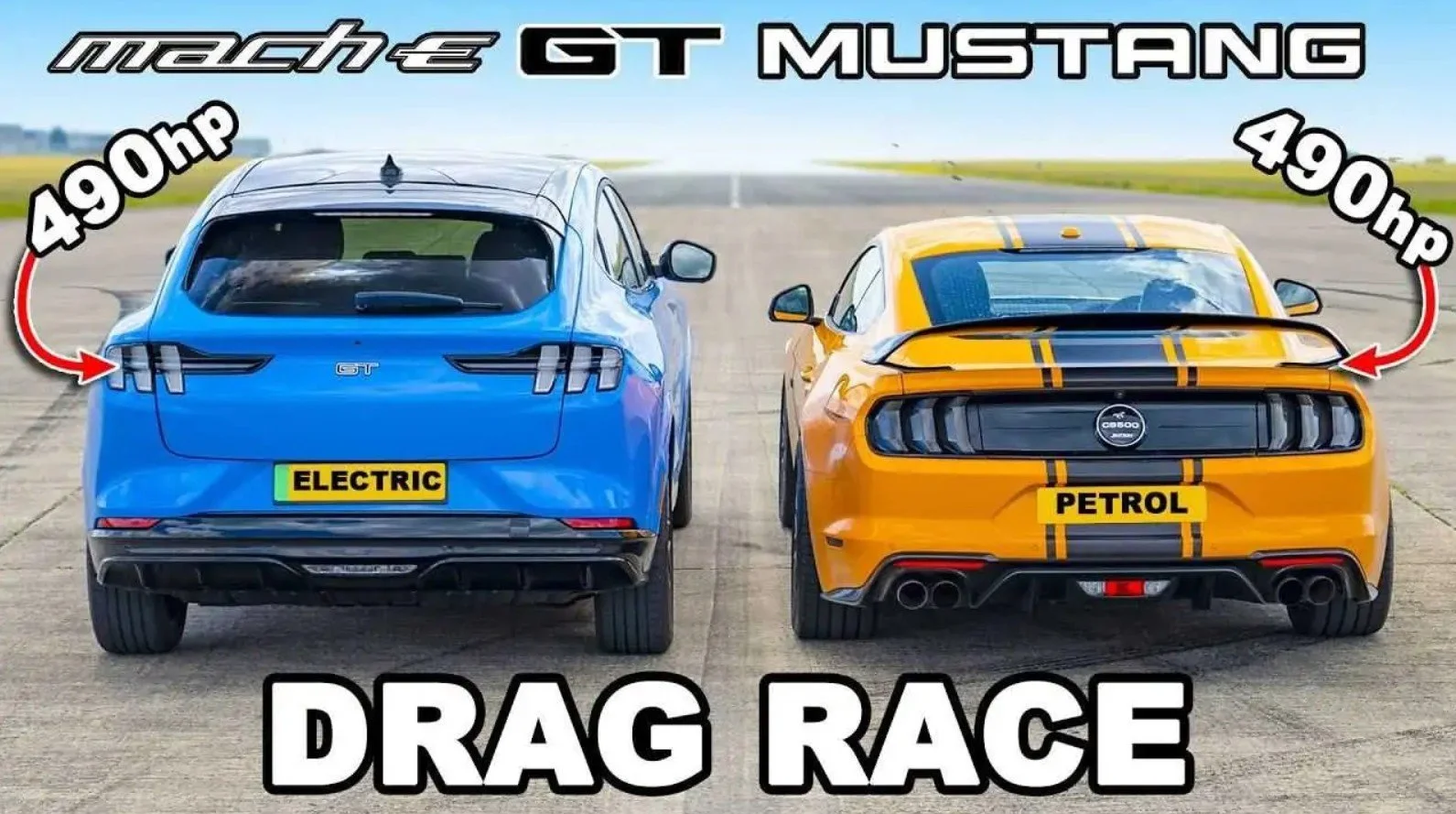 Ford Mustang GT Drag Races Mustang Mach-E GT: V8 Versus EV