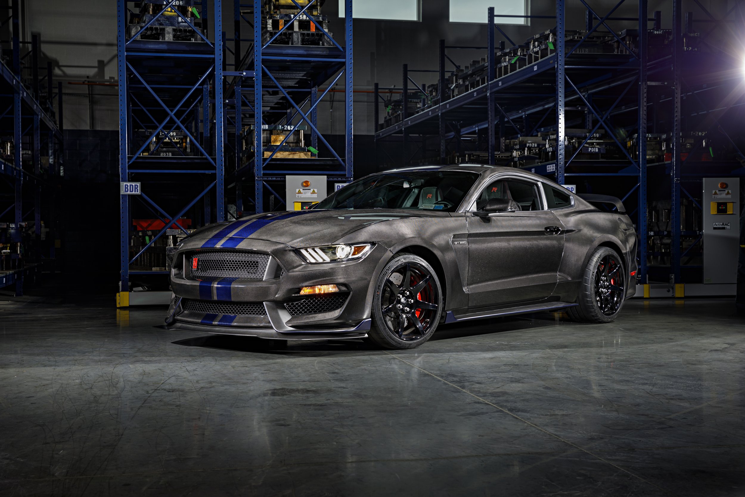 Image Ford Shelby Mustang GT350R Blue Cars Stripes