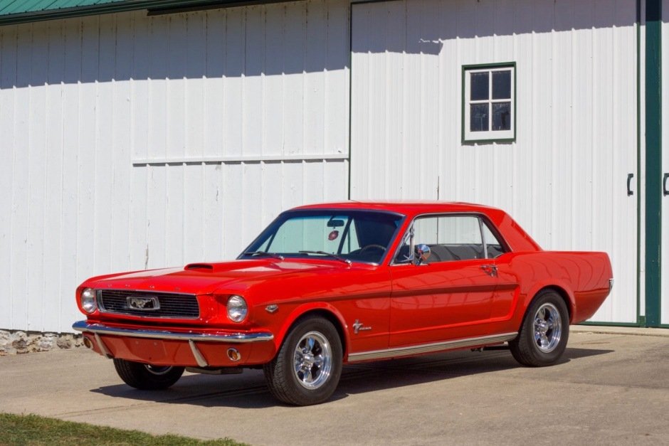 embargo nød brænde For Sale: 1966 Ford Mustang Coupe (Signal Flare Red, modified, 347ci V8,  4-speed) — StangBangers