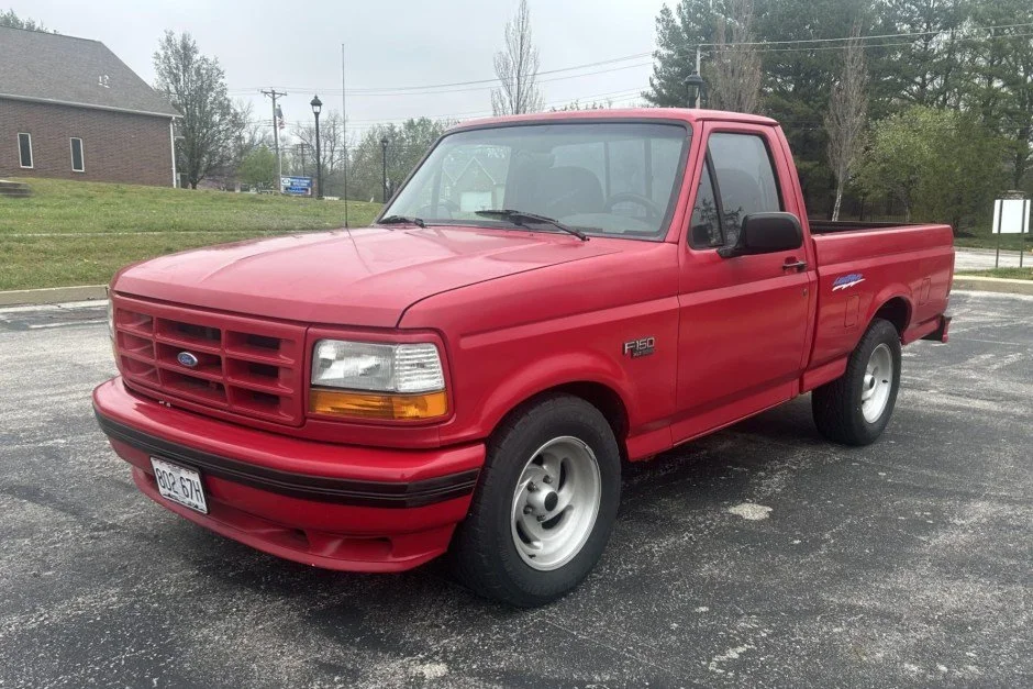 For Sale: 1993 Ford F-150 SVT Lightning (red, modified, 7.3L “Godzilla” V8, 4-speed auto)