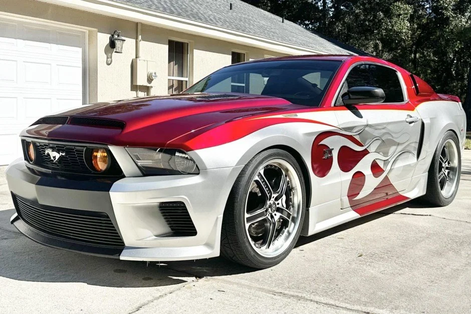 For Sale: 2010 Ford Mustang GT Coupe (SEMA-displayed, silver/red, modified, supercharged 4.6L V8, 5-speed auto, 29K miles)