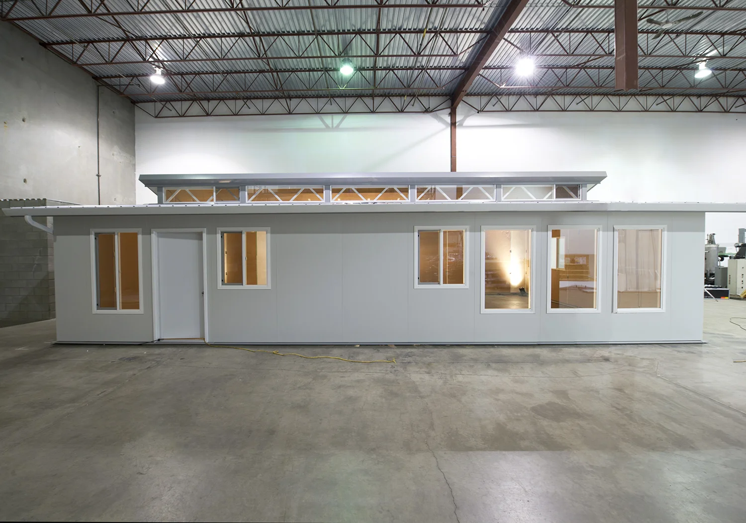 Prototype building that was manufactured and assembled in the EXO facility