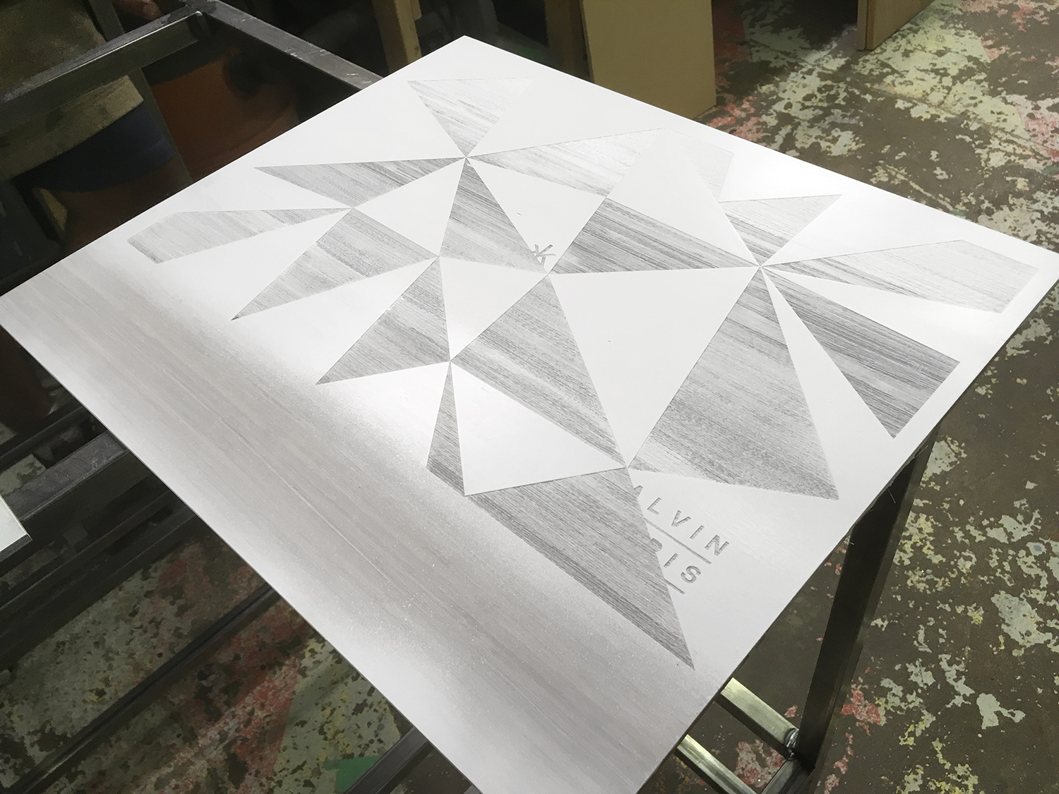  Laser etching and stain prototype. 