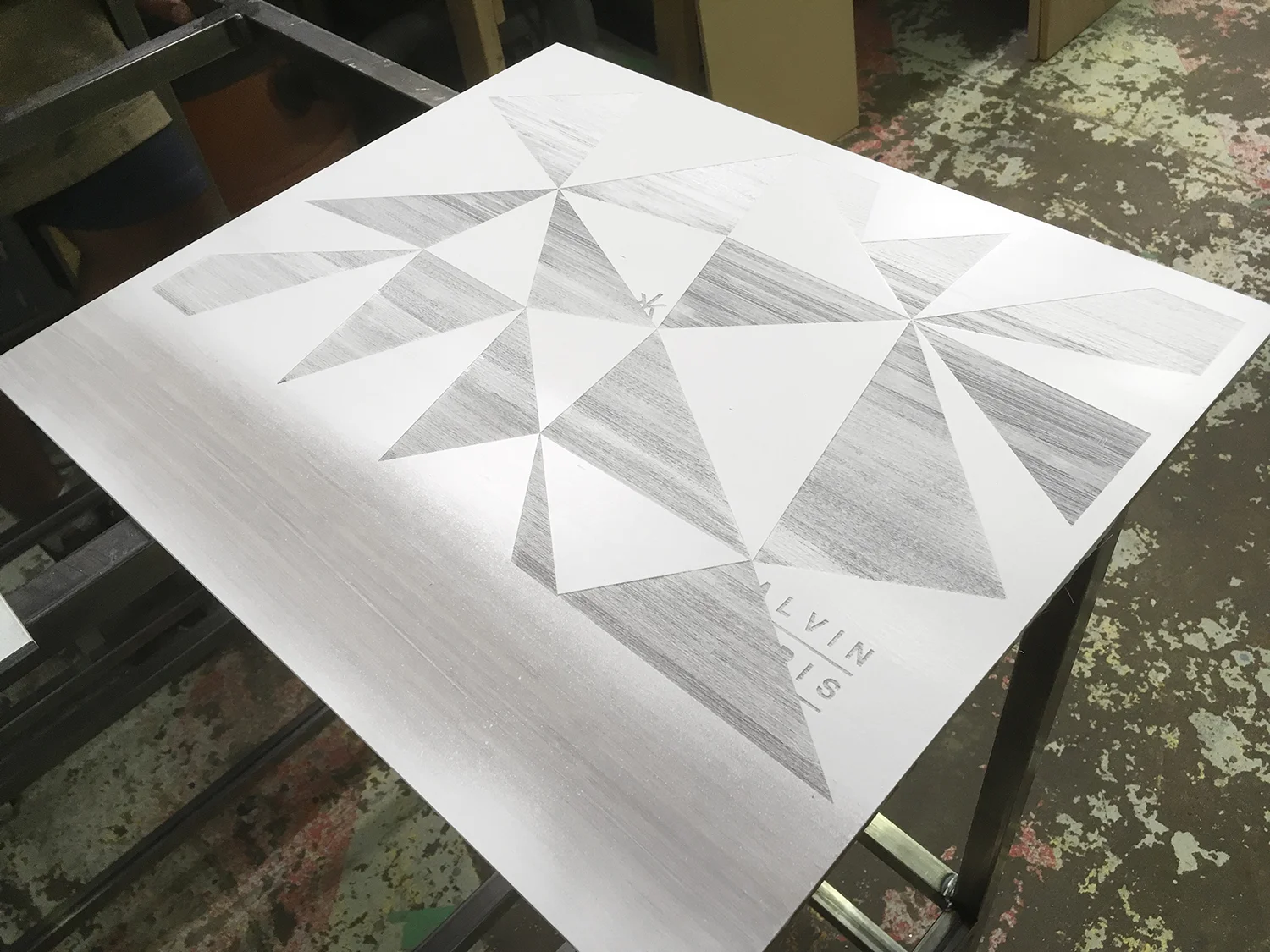 Laser etching and stain prototype.