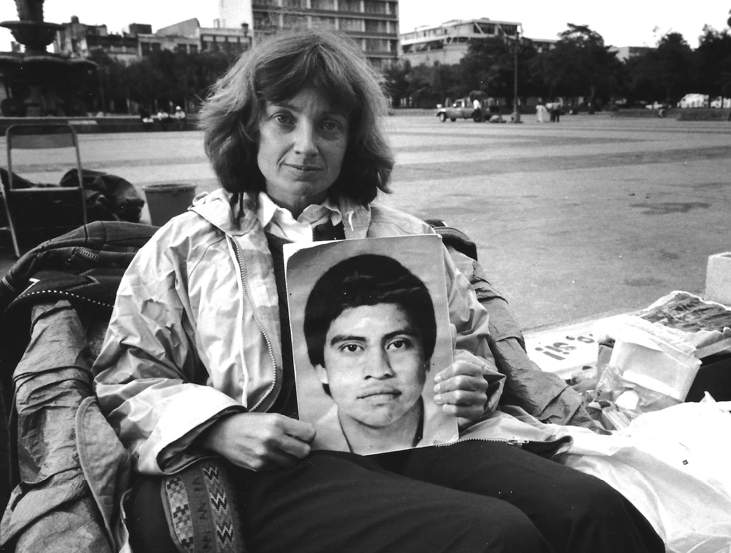 Jennifer Harbury on hunger strike, Guatemala City, 1984. Photo courtesy of Derrill Bazzy.