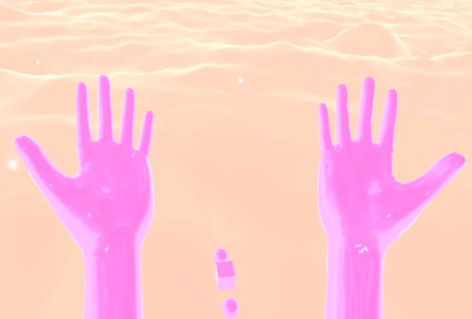 Cosmic Corporeal Simulates a somatic environment inspired by other planetary physics achieved solely through visual illusion and visual interactive feedback in Virtual Reality. Through revising the interaction between an avatar 3D model and the controller in real space, users may associate their hands with the 3D model to somatically feel a physical weight or density in the atmosphere around them.