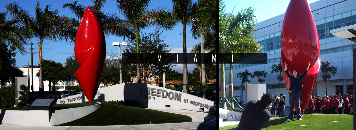 escultura monumental de cinco metros de mauro arbiza en miami dade college de miami